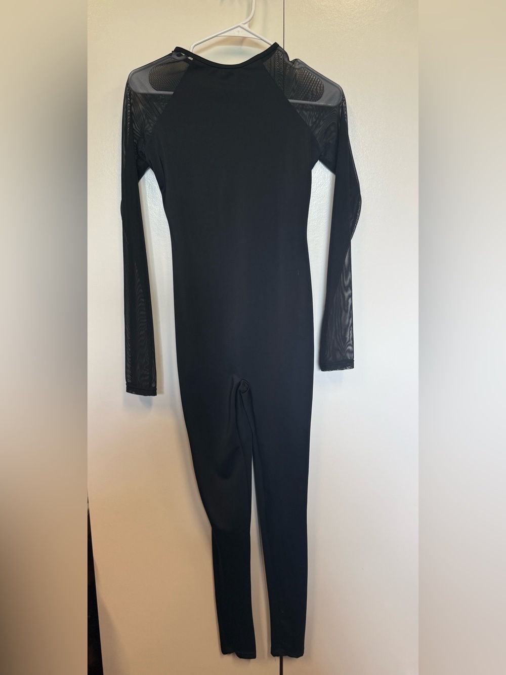 WEISSMAN balera Black Long-Sleeve Mesh-Panel Jumpsuit - contemporary. Sexy